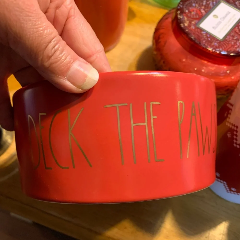 RAE DUNN DOG DISH GIFT SET! NIB!! 🐾 DECK THE PAWS. - Picture 8 of 12
